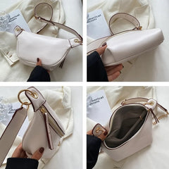 Solid Colour PU Leather Waist Bag for Women Chain Waist Pack Fanny Pack Female