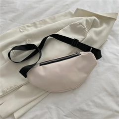 Stylish PU Leather Waist Bag Chain Fanny Pack Female Chest Bag