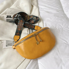 Stylish PU Leather Waist Bag for Women Chain Zipper Fanny Pack