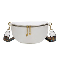 Stylish PU Leather Waist Bag for Women Chain Zipper Fanny Pack