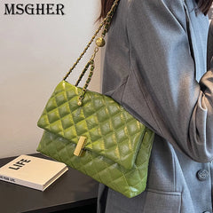 Stylish PU Leather Crossbody Bag Chain Shoulder Purse for Women