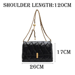 Stylish PU Leather Crossbody Bag Chain Shoulder Purse for Women
