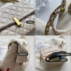 Stylish PU Leather Crossbody Bag Chain Shoulder Purse for Women