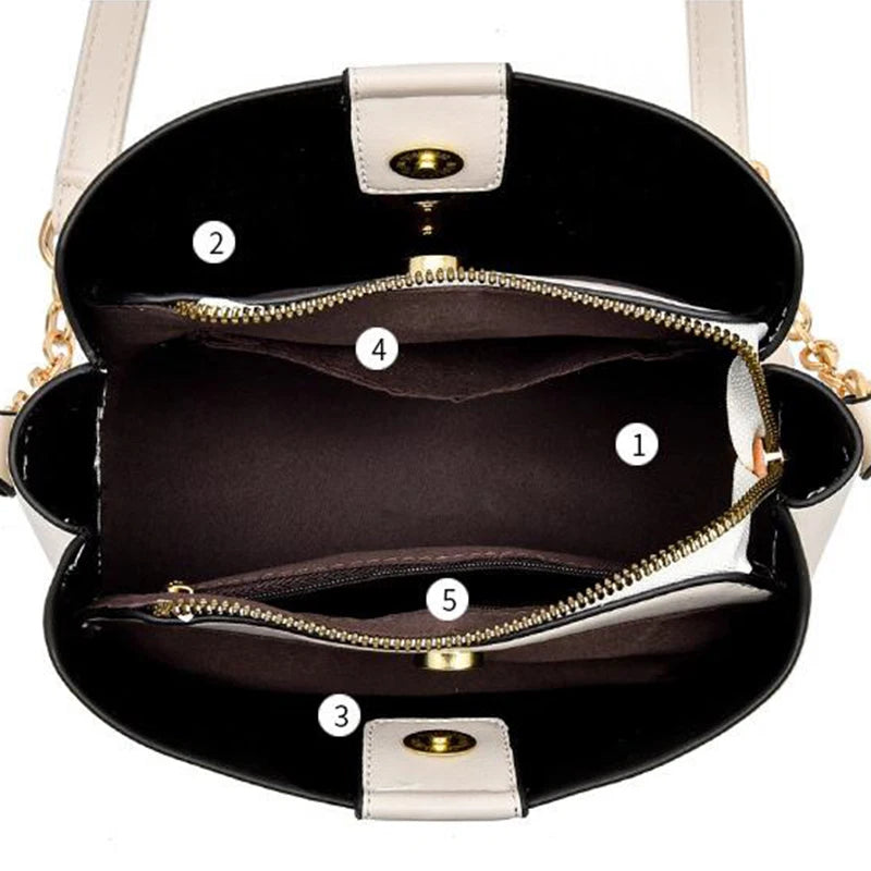 Tassel Pendant Shoulder Bag for Women PU Leather Bucket Crossbody Bag