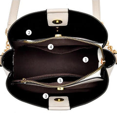 Tassel Pendant Shoulder Bag for Women PU Leather Bucket Crossbody Bag