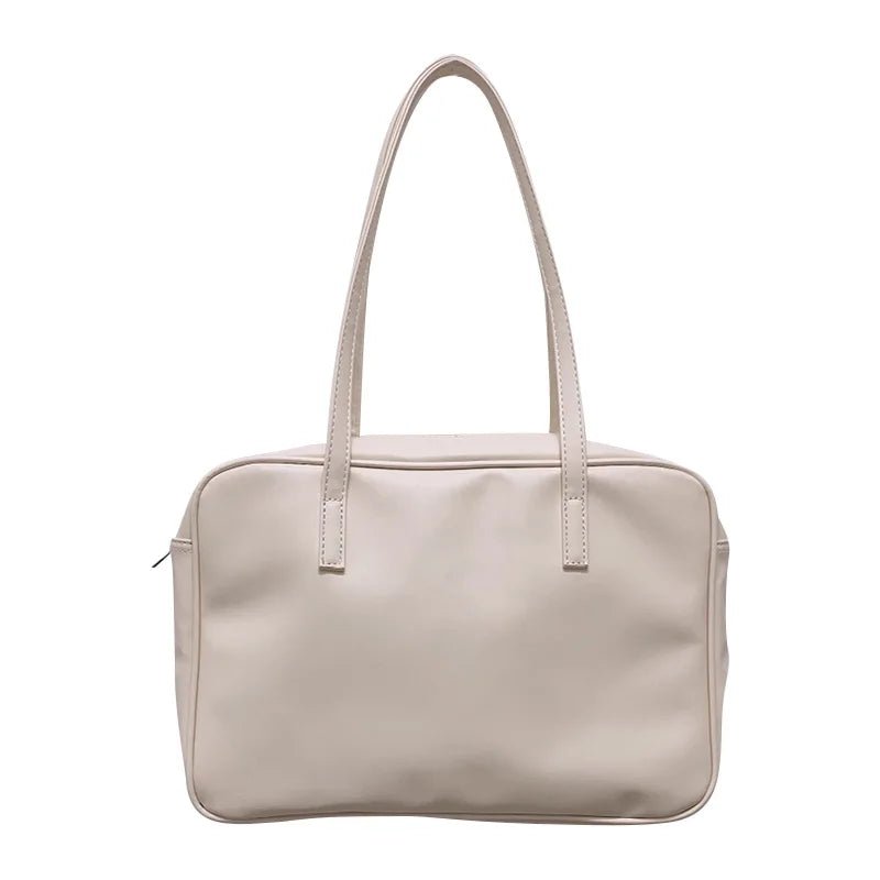 Women's Soft PU Leather Top-handle Bag Large Capacity Casual Tote Handbag