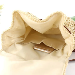 Summer Straw Bag Flap Top Handle Handbag Backpack