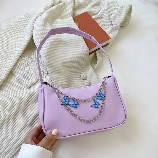Women Butterfly Chain Bag Small Hobos Bolsas Femme
