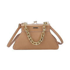 Women Chain Clutch Shoulder Bag Handbag Pleated Crossbody Bag