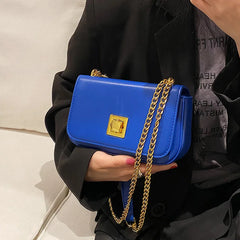 Women Green PU Leather Crossbody Bag Chain Shoulder Bag Ladies Brown Phone Sling