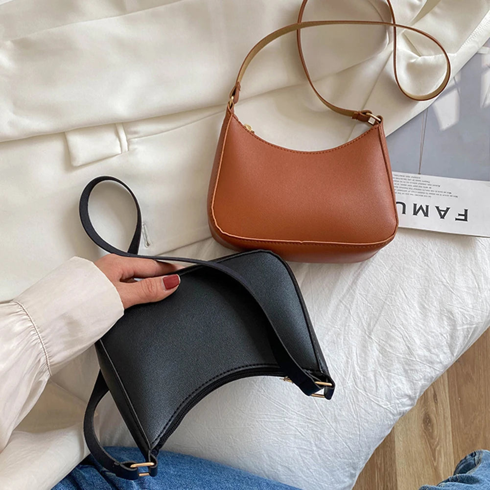 Women Shoulder Bag Soft PU Leather Bucket Bag Female Travel Crossbody Solid Tote