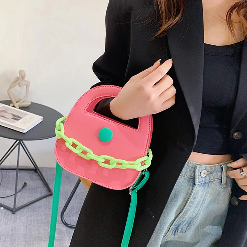 Women PU Leather Chain Handbag Small Wrist Bag Shoulder Bags