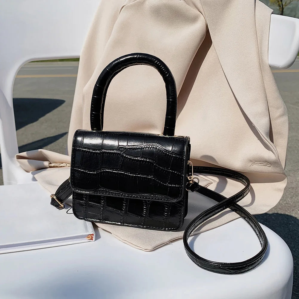 Women PU Leather Mini Shoulder Handbags Pure Flap Messenger Crossbody Bags