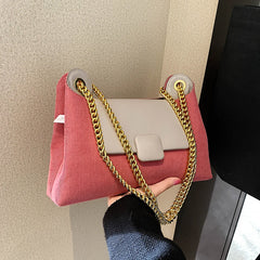 Women Shoulder Bags All-Match Chains Messenger Bag Texture Underarm Pack