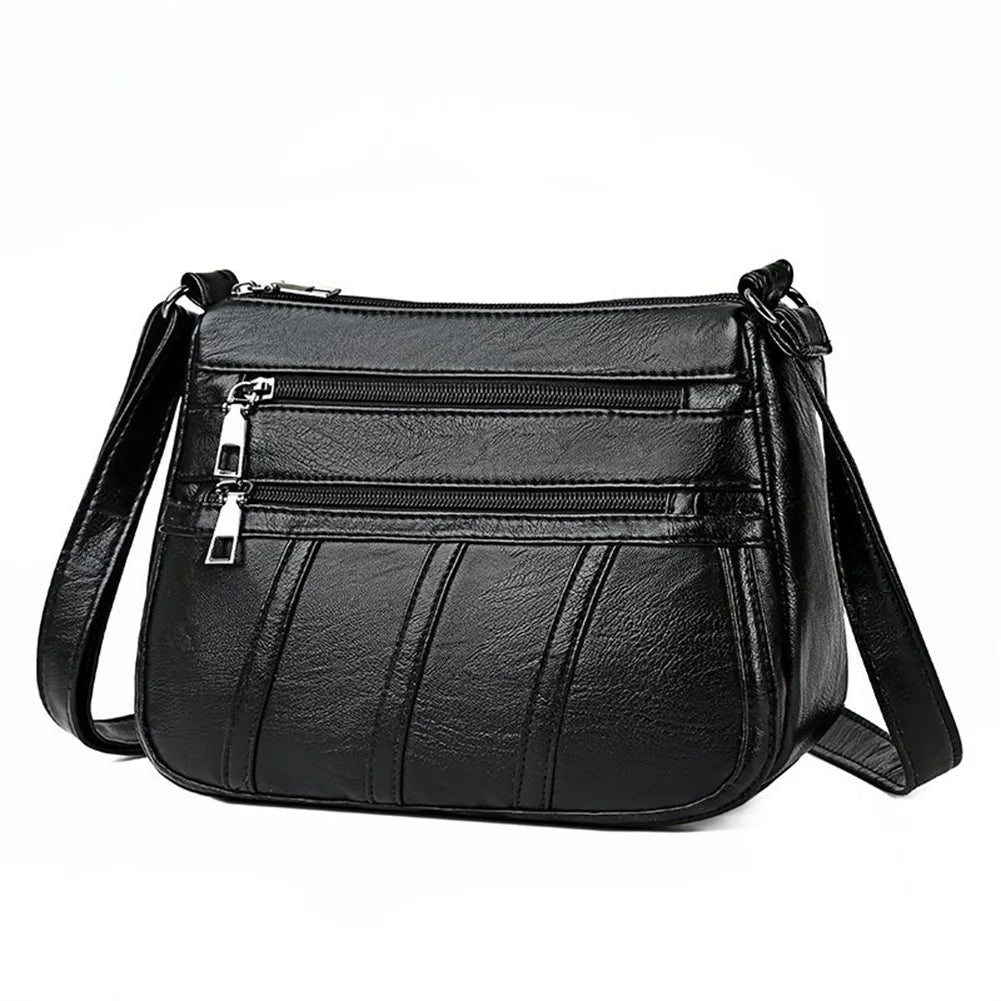 Women Soft PU Leather Crossbody Bag Large Capacity Tote Shoulder Bag