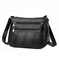 Women Soft PU Leather Crossbody Bag Large Capacity Tote Shoulder Bag