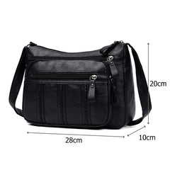 Women Soft PU Leather Crossbody Bag Large Capacity Tote Shoulder Bag