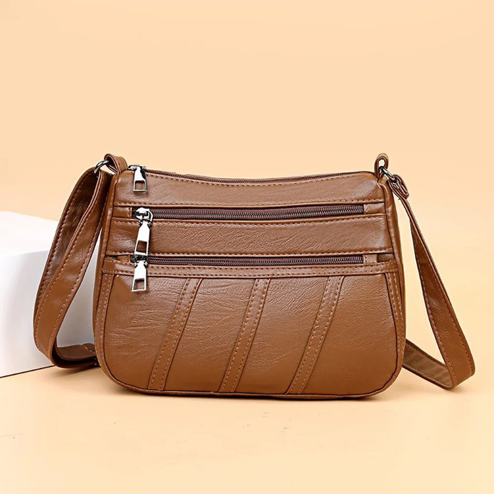 Women PU Leather Crossbody Bag Large Capacity Tote Shoulder Bag