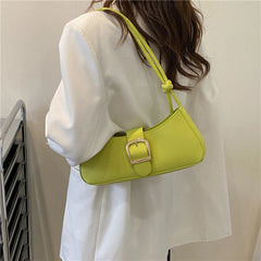 Mini Half Moon PU Leather Tote Bag Evening Bag Small Shoulder Handbag