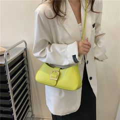 Mini Half Moon PU Leather Tote Bag Evening Bag Small Shoulder Handbag