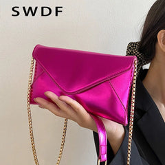 Women's Evening Party Shoulder Bag Laser Leather Messenger Clutch