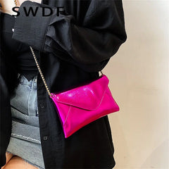 Women's Evening Party Shoulder Bag Laser Leather Messenger Clutch