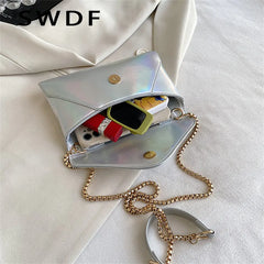 Women's Evening Party Shoulder Bag Laser Leather Messenger Clutch