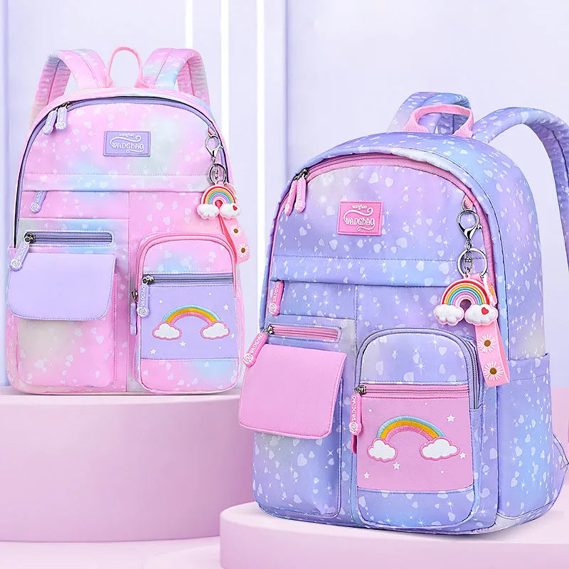 Girls Lightweight Waterproof Elementary School Backpack