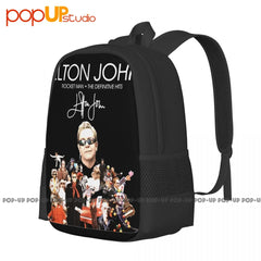 Elton John Rocket Man Hits Backpack Large Capacity Travel Bag