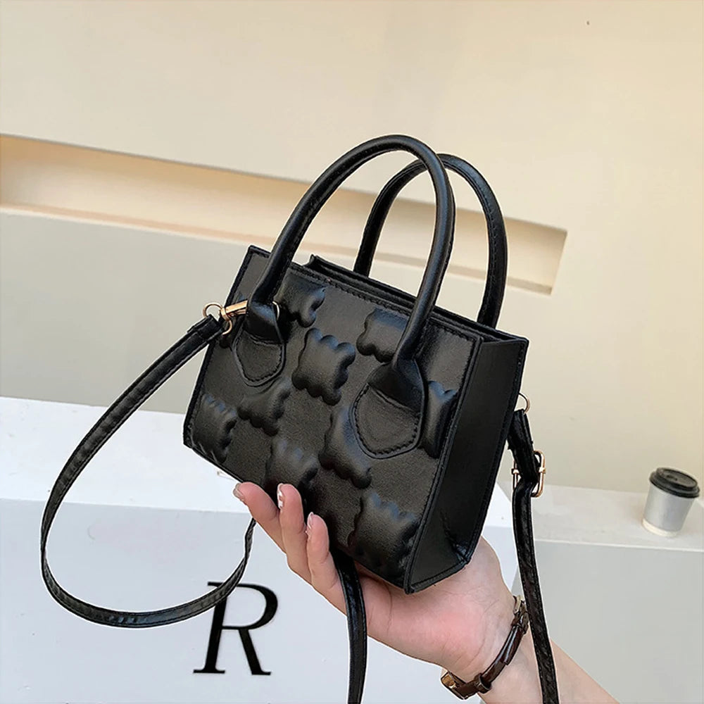 Embossed Leather Crossbody Bags Women Versatile Messenger Bags