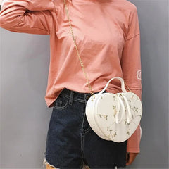 Lace Flower Flap Bag PU Leather Top-Handle Shoulder Crossbody Women Handbag