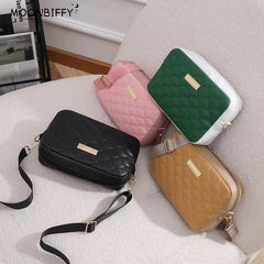 Embroidered Messenger Bags PU Leather Shoulder Crossbody Bag Women