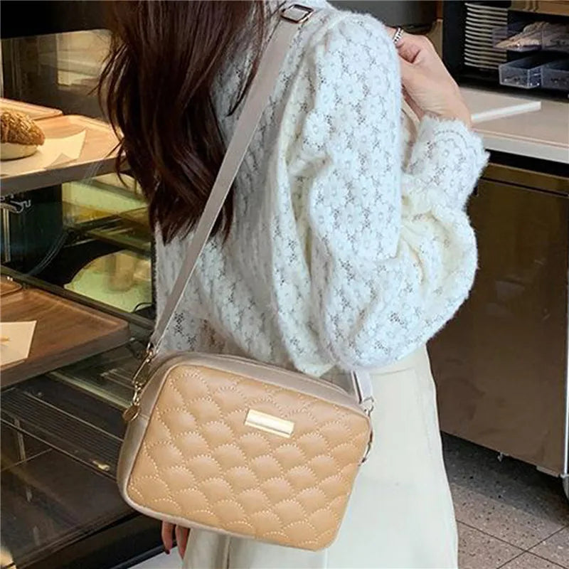 Embroidered Messenger Bag PU Leather Shoulder Crossbody Large Capacity Women