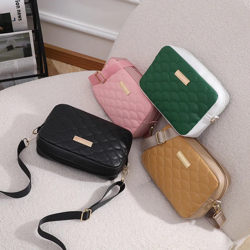 Embroidered Messenger Bags Printing PU Leather Shoulder Crossbody Bag for Women