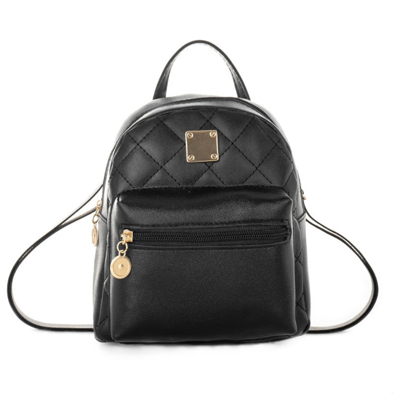 Embroidered Mini Backpack Women Bag Pack Small Phone Pouch Soft PU Leather
