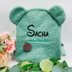 Personalized Brown Bear Backpack Plush Bag