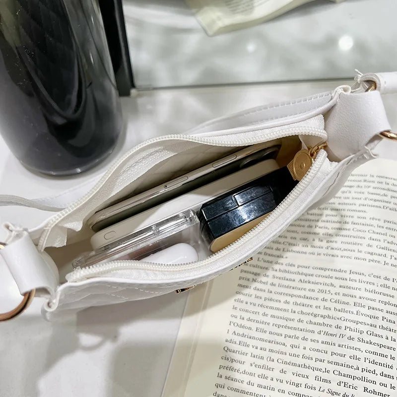 Embroidered Rhombus Underarm Bag Ladies Handbag Shoulder Bag