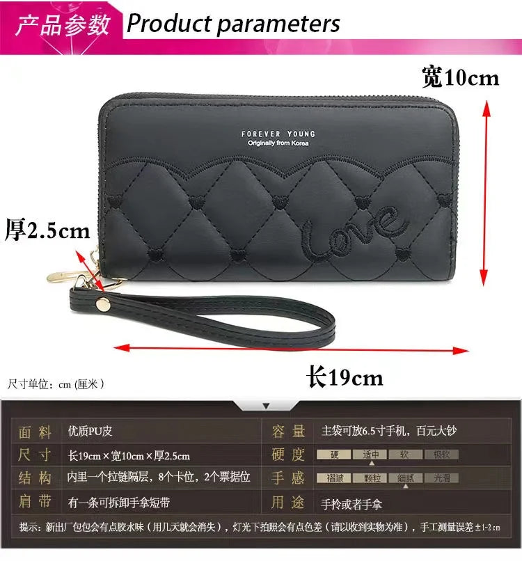 Embroidered Thread Wallet Women Mobile Phone Bag