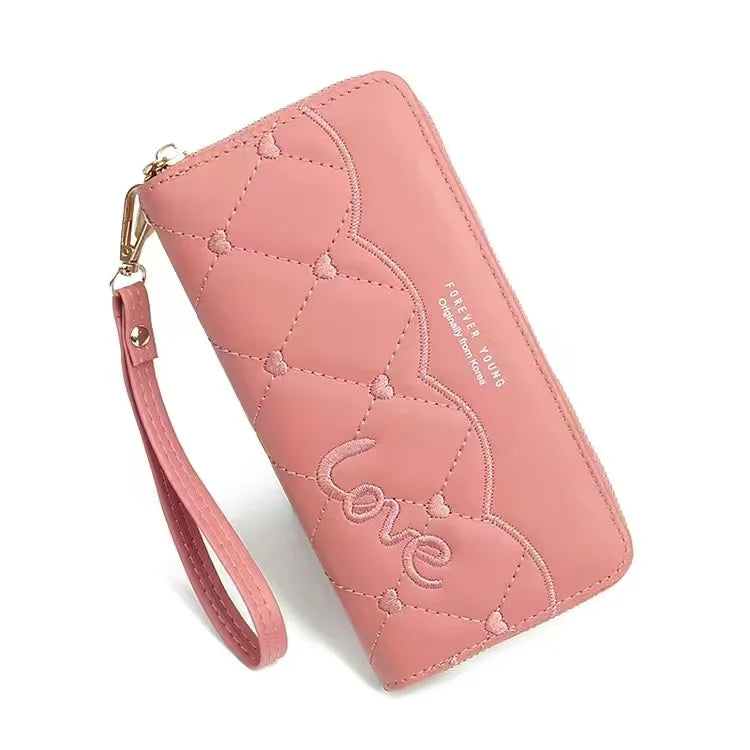 Embroidered Thread Wallet Women Mobile Phone Bag
