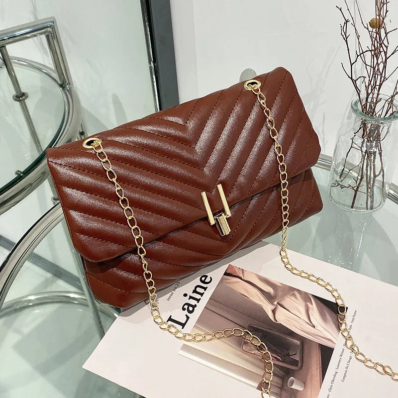 Embroidered Wave Pattern Women's Handbag Shoulder Crossbody Bag