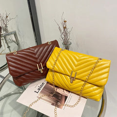 Embroidered Wave Pattern Women's Handbag Shoulder Crossbody Bag