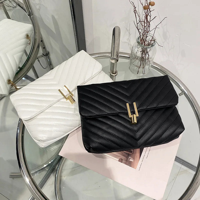 Embroidered Wave Pattern Women's Handbag Shoulder Crossbody Bag