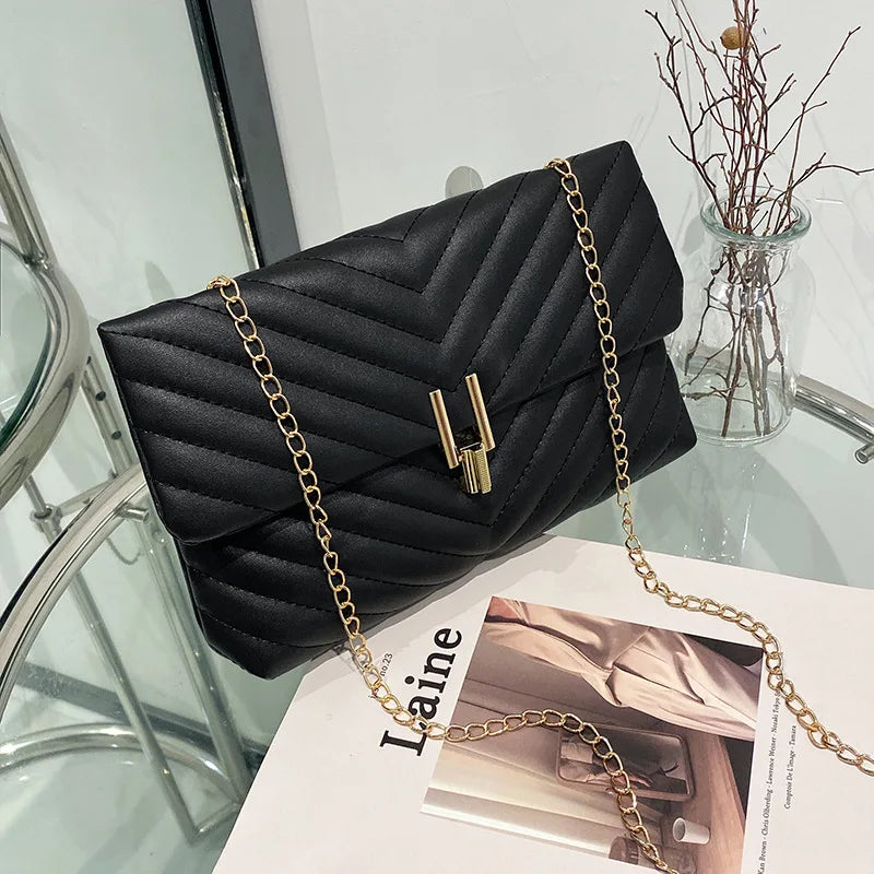 Embroidered Wave Pattern Women's Handbag Shoulder Crossbody Bag
