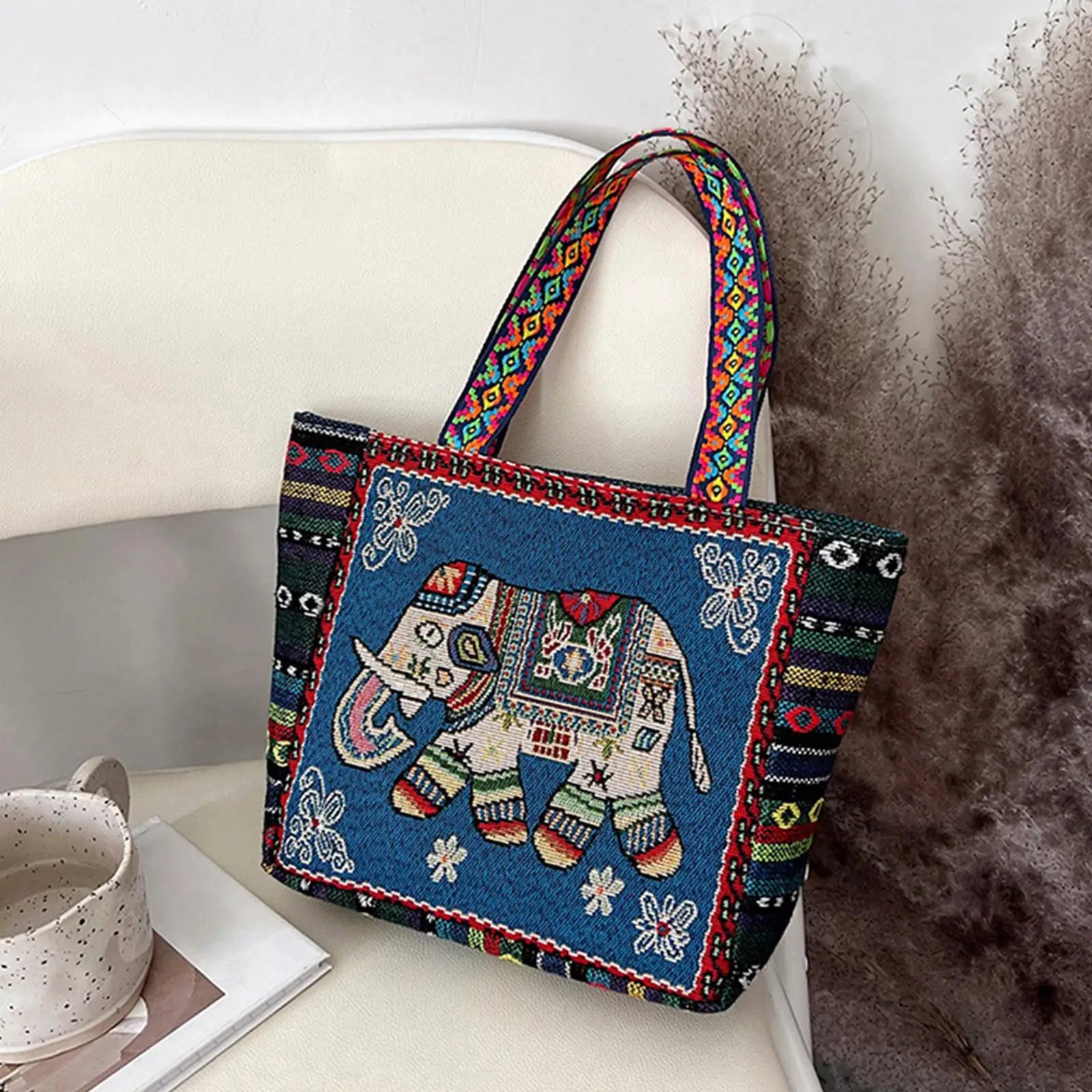 Embroidered Women Tote Bag Casual Handbags Daily Bags for Shopping