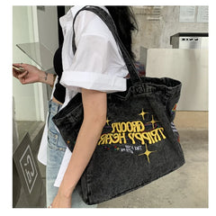 Denim Crossbody Bag for Women Travel Zipper Handbag Tote