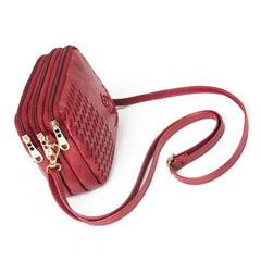 Embroidery Flower Shoulder Bag Vintage PU Leather Crossbody
