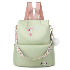Anti-theft Backpack with Embroidery for Teen Girls