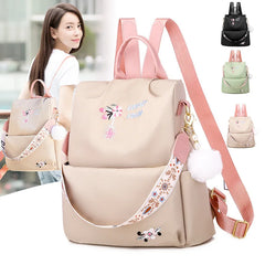 Anti-theft Backpack with Embroidery for Teen Girls