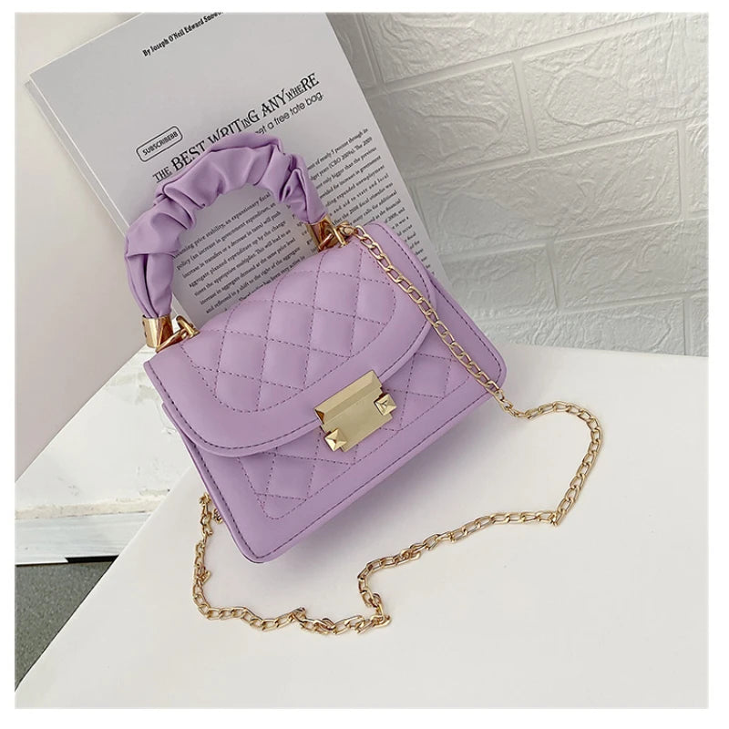 Embroidery Thread Crossbody Bag Women Shoulder Handbag PU Leather Messenger
