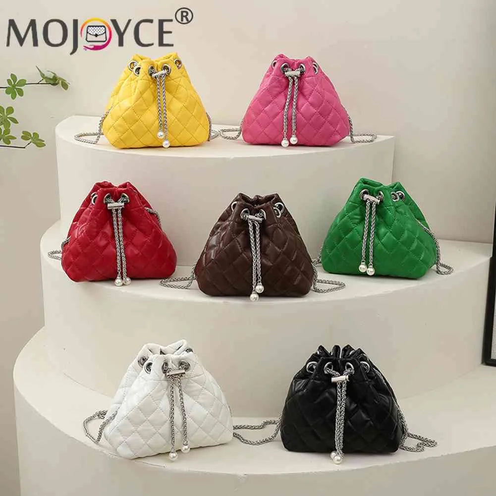 Embroidery Thread Chain Bucket Clutch Purse Shoulder Bag
